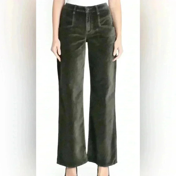 Fidelity Jeans | Anthropology | Wide Leg Velvet in Deep Sage | Women’s 32 - Picture 1 of 4